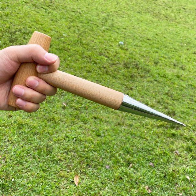 Vegetable garden sowing hole drill transplanting seedlings top-dressing solid wood handle gardening vegetable seedlings flower sowing tool seedlings