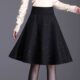 Mesh skirt gauze skirt women's summer 2025 slim drooping new black high-waist A-line midskirt large sway skirt
