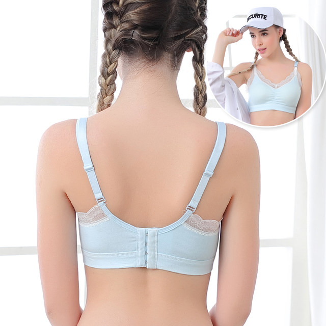 Girls' large -size bra, no steel ring, big breasts, small thin fixed -type collateral development period, cotton, cotton, fat mm underwear