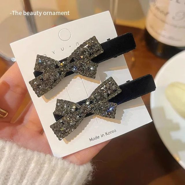 Simple Bow Diamond Duck Both Black Black Velvet and Langua Cyckets Foreer Ferry Ferry Field Fymopcopa hair accessories
