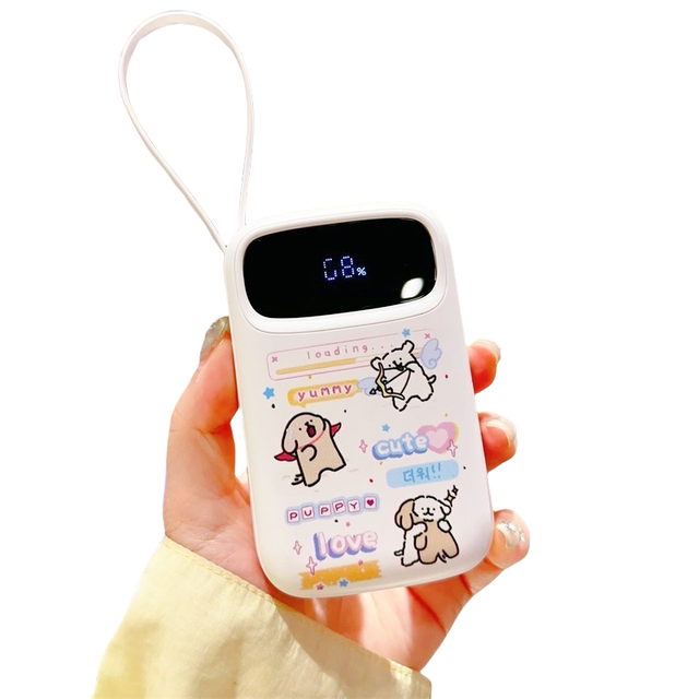 National 3C certified power bank 30000 mAh with built-in cable, ultra-thin, compact and portable, can be used on airplanes for super fast charging