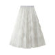 Wood fungus lace cake skirt mesh skirt 2025 spring and autumn new women's versatile long skirt gauze skirt fluffy skirt