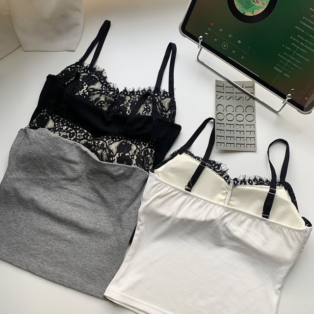 Sexy, unique and exquisite little camisole for women, beautiful and unique American lace splicing sleeveless top for summer.