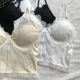 Pure sexy hot girl style lace suspender women's 2024 spring and summer new style backless pleated wood earrings with chest pad beautiful back vest