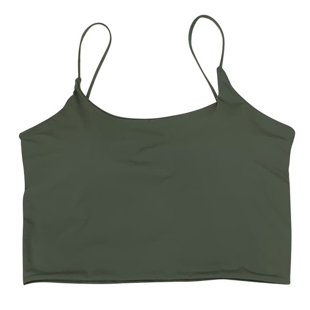 Solid color traceless girl suspender strap 2022 summer new women's comfortable elastic slim back lingerie with breast pad