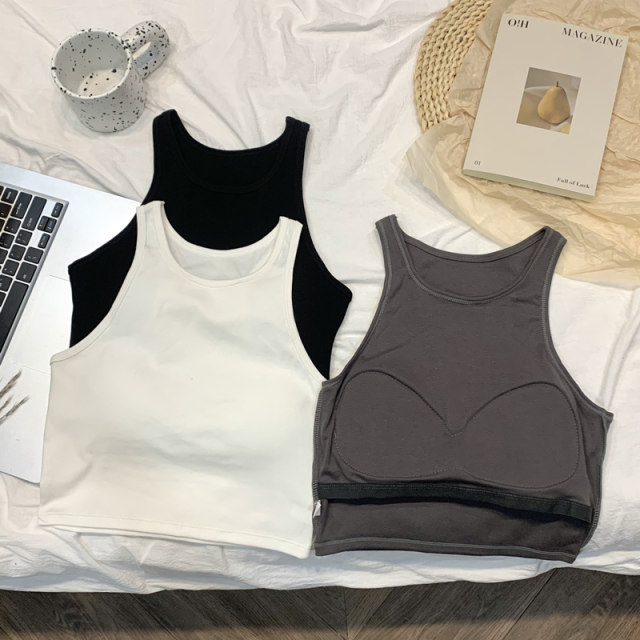 Sexy chest pads, beautiful back sports underwear female fitness vest, bottoming and outside wearing thin top tube top