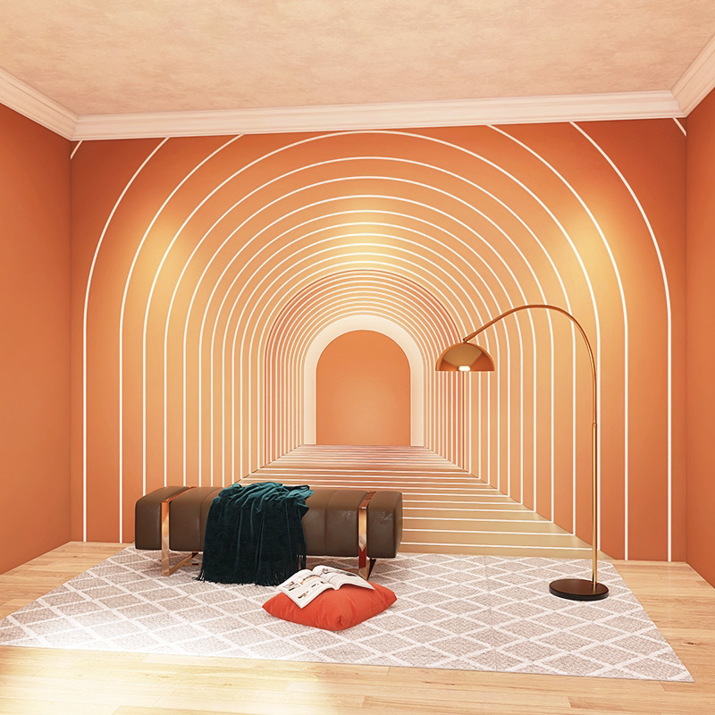 直播间背景墙板立体网红莫兰迪色护墙板休闲馆服装店拱门竹纤维板