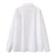 Long-sleeved lapel white shirt 2025 spring new style emotional cartoon children's fun graffiti loose silhouette versatile top for women