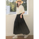 2025 summer new elastic waist versatile skirt white interfacial bag A-line skirt high-waisted slim mid-length skirt