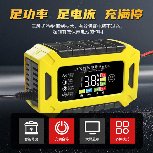 Youxin Smart Car Battery Charger 12V24V Volt Motorcycle Lead Acid Battery Repair Charger General
