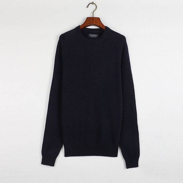 Sunshine Home Spring New Foreign Trade European and American Large Size Men's Sweater 100 Wool Round Neck Pullover Knitted Sweater Base