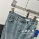 Foreign trade women's clothing, new products for spring and summer commuting, versatile old texture, high waist slit A-line denim skirt for women