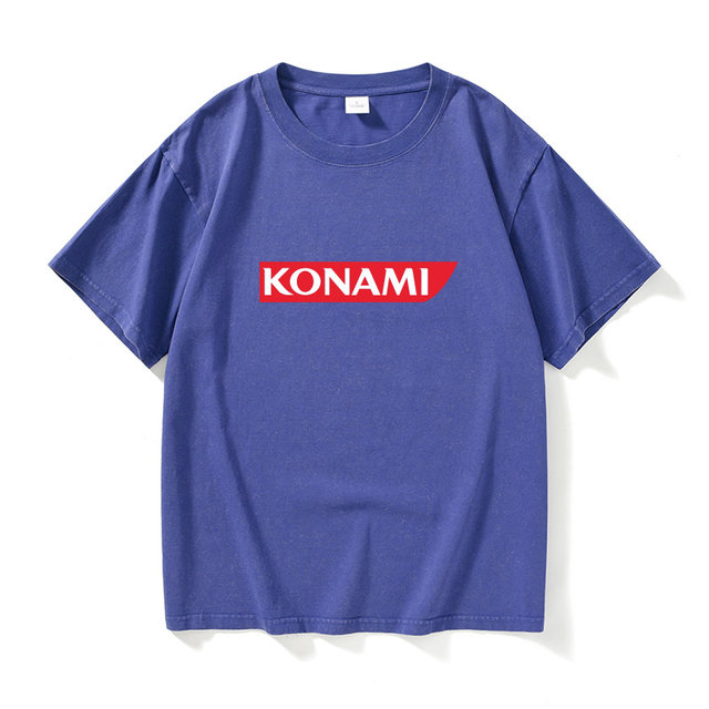 KONAMI logo T -shirt short -sleeved tide clothes female male round neck large size loose summer couple clothes on cotton