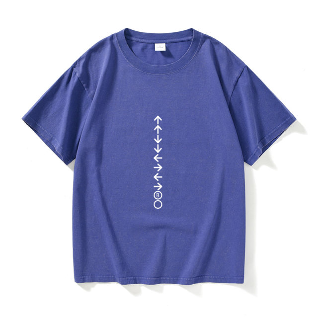 KONAMI logo T -shirt short -sleeved tide clothes female male round neck large size loose summer couple clothes on cotton