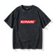 KONAMI logo T -shirt short -sleeved tide clothes female male round neck large size loose summer couple clothes on cotton