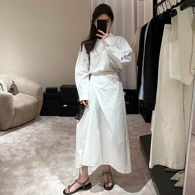 EASE authentic women's clothing, casual big brand design, spring new style, waist-crossing, tone, temperament shirt dress