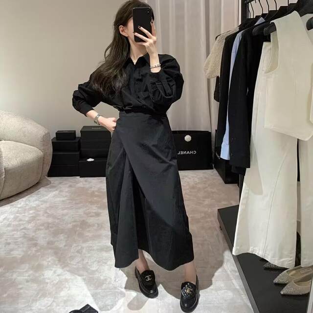 EASE authentic women's clothing, casual big brand design, spring new style, waist-crossing, tone, temperament shirt dress