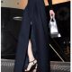 Spring and summer high waist slit temperament A-line skirt for women in spring 2025 new design versatile floor suit long skirt