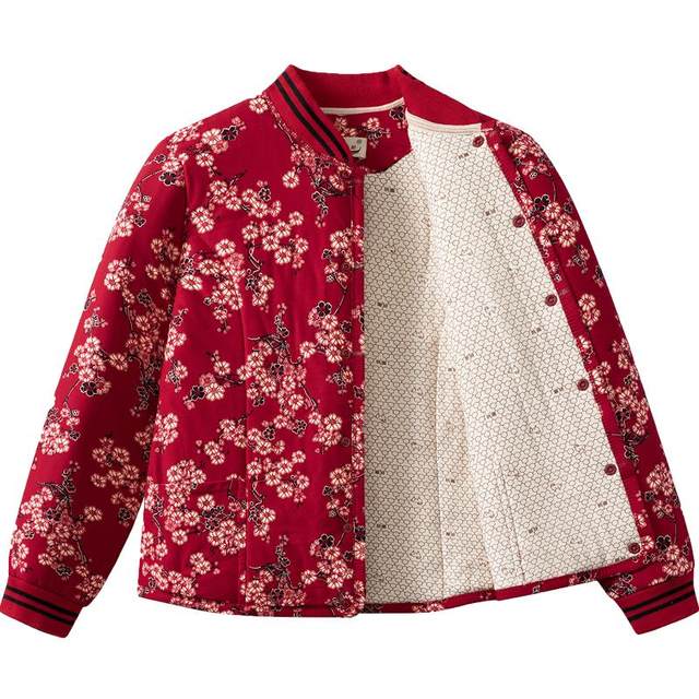 2024 New Jacket-style Cotton-padded Jacket for Middle-aged and Elderly Women Thin Liner Small Cotton-padded Jacket Mother's Stand-up Collar Cotton Jacket