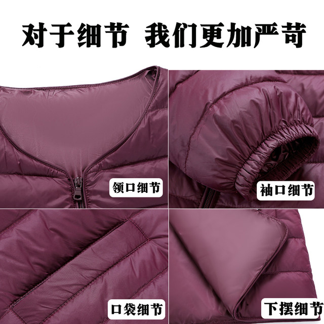 Mother's clothing with down lining for middle-aged and elderly women, thin and large size cold-proof clothing, close-fitting small cotton-padded jacket