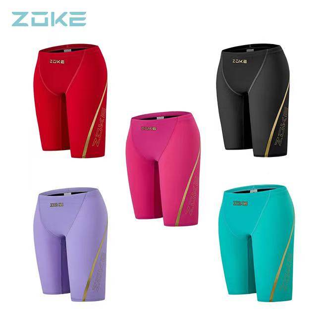 zoke boys and girls training one-piece five-point swimsuit swimsuits and trunks teenagers adult competition FINA certification