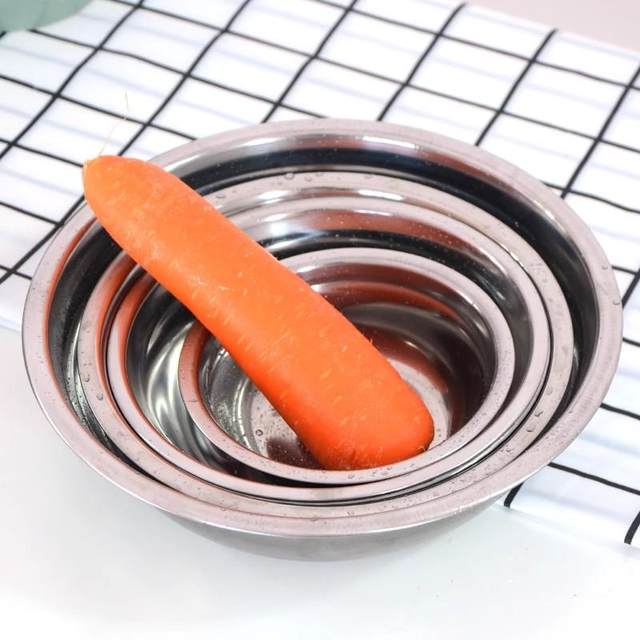 Stainless steel household fast food plate soup bowl plate student dining plate stainless steel basin kitchen standard grade beating eggs and noodles