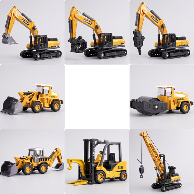Gangliwei children's alloy excavator toy car boy boy crane engineering vehicle toy set excavator boy