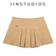 24 autumn American retro campus style letter embroidery solid color pleated short skirt versatile slim hot girl a-line skirt skirt
