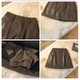Fashionable pocket PU leather suit skirt for women 2024 autumn and winter versatile high-waisted A-line skirt to make them look slim and short skirt
