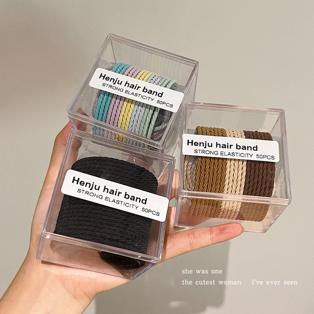 2025 new small leather case for women in autumn tied hair high elastic durable hair rope hair loop headgear