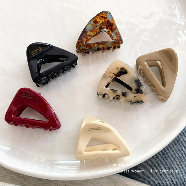 Triangular Acetate Clip Women's Autumn and Winter Small and Exquisite Hair Clip 2025 New Internet Celebrity Hair Clip Headgear