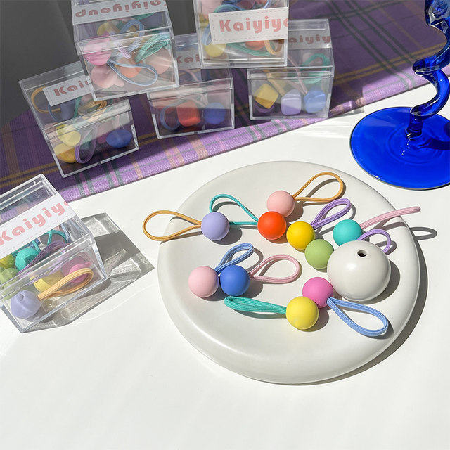 10 packs of candy-colored hair ropes, simple hair ropes for women, ponytail hair ties, forest-style rainbow small rubber bands, hair headbands