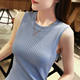 Women's large size ice silk round neck camisole summer Korean version versatile sleeveless inner knitted bottoming shirt outer top for women
