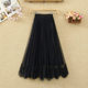Golden velvet pleated skirt women's spring and autumn retro waist tight waist is thin and versatile A -line lace mesh mid -length skirt