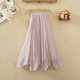 Irregular skirt for women spring and summer new high-waisted Organya mid-length A-line skirt fairy skirt mesh long skirt