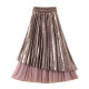 Spring and autumn Korean version of high waist is thin and sweet, sweet net gauze, golden velvet skirt in the long fairy skirt in the middle of the golden velvet skirt