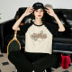 Tang Lion's 24 -year summer new top female funny animal graffiti loose and inserted shoulder sleeve short -sleeved T -shirt sz
