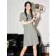 Tang Shi casual striped Polo dress for women new summer women's clothing small loose skirt summer short-sleeved women
