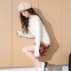 Tang Lion Half -neck sweater female 2025 spring new Korean embroidery slim body thin inside shirt shirt