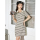 Tang Shi casual striped Polo dress for women new summer women's clothing small loose skirt summer short-sleeved women

