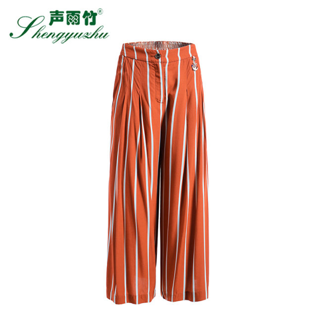 The same autumn and summer new casual pants for Shengyuzhu counter, loose and thin, comfortable mid-waist cropped pants wide-leg pants