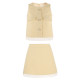 Korean Yulin Xiaoxiangfeng A-line skirt for women 2025 new spring and summer high-waist short skirt yellow spliced ​​short skirt