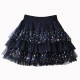 Summer high waist, thin waist, all -round skirt dancing big puffed skirt, multi -layer sequin cake short skirt, lady