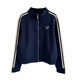 Korean style wear bow zipper sweatshirt jacket stand collar baseball uniform casual sports long sleeve striped cardigan women's spring