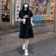 Casual large size mid-length over-knee dress 2025 summer round neck short-sleeved T-shirt skirt Korean loose long skirt women
