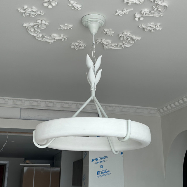 Retro French living room chandelier designer Athena art carved diffuse reflection mother and baby lamp bedroom dining room lamp