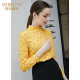 Daiweilu's yellow polka dot long-sleeved shirt for women 2025 autumn new business fashion temperament versatile top