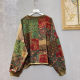 Personalized sweatshirt for women 2024 spring new loose large size retro printed terry cotton round neck ladies top