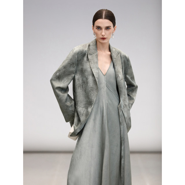 Pre-sale COCOBELLA only has this green printed suit + shirt + double-sided dress SI3028-2