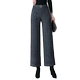 Autumn and winter nine-point straight pants plus velvet and thickened woolen warm wide-leg pants high-waisted large size stretchy loose mom pants